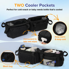 PHOEBUS BABY easy-installation straps secure the organizer to your handlebar