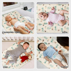 PHOEBUS BABY forest changing mat wipe-clean surface for quick cleanup.