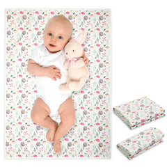 PHOEBUS BABY vegan leather changing mat in colorful floral for clean on-the-go diaper changes