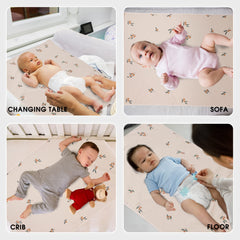 PHOEBUS BABY vegan leather changing mat in stroller or car seat for quick changes