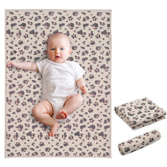 Phoebus Baby leopard vegan leather changing mat, 20x28 inches, easy to wipe clean.