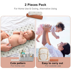 PHOEBUS BABY vegan leather changing mat rainbow elephant unfolded for comfort.