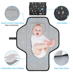 Phoebus Baby waterproof changing mat with built-in pillow for head support