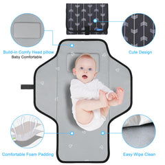 PHOEBUS BABY waterproof changing pad folded for compact travel storage.
