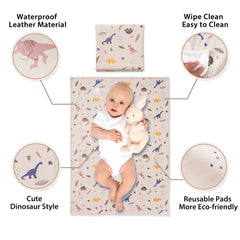 PHOEBUS BABY wipe-clean closeup shows waterproof vegan leather surface.