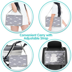 PHOEBUS BABY wipes holder keeps essentials within reach during outings.