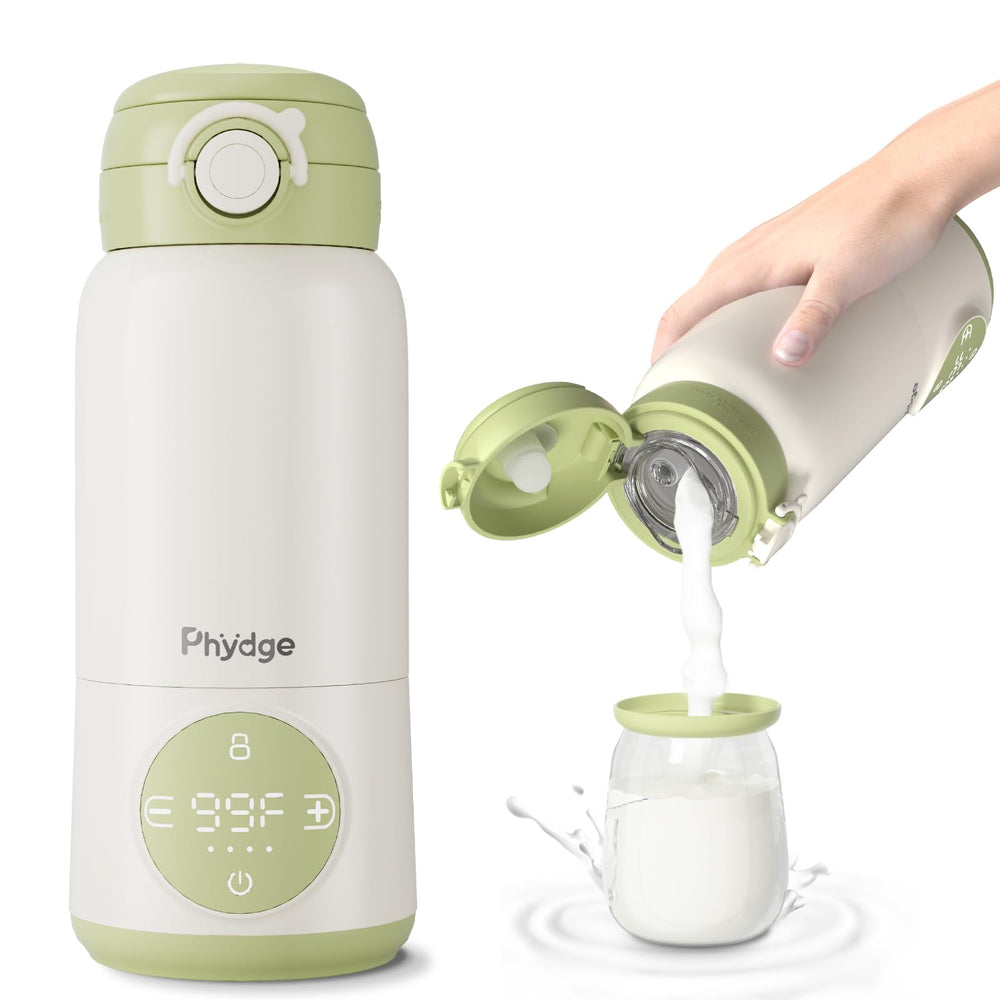 Phydge portable bottle warmer front view for on-the-go feeding
