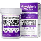 Physician's CHOICE Menopause Probiotic bottle front promotes daily balance and gut comfort.