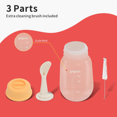 Pigeon one-handed feeding setup for easy feeding