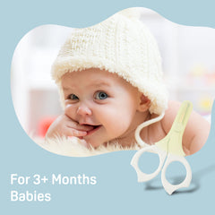 Pigeon Baby Nail Scissors large-hole handle provides stable grip.
