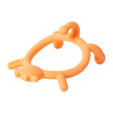 PIGEON Orange Deer teether front view promotes easy one-handed grasping for babies.