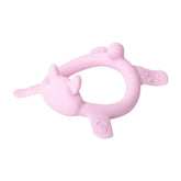 Pigeon pink rabbit teether for 3M+ babies with easy grip.