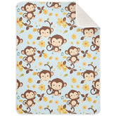 Pigsaly giraffe monkey blanket folded for travel, compact and portable.
