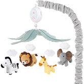 PIIKAGO crib mobile with zebra plush for visual engagement and relaxation
