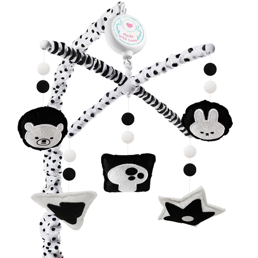 PIIKAGO Montessori crib mobile with dots and stripes to boost visual focus during naptime