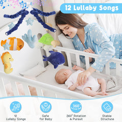 PIIKAGO Ocean Crib Mobile seahorse charm encourages gentle sensory play