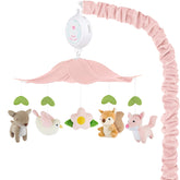 PIIKAGO woodland crib mobile with forest animals stimulates visual tracking and calm.