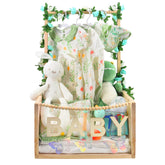 PIIOSER Baby Shower Crate wooden frame organizes newborn essentials.