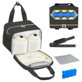 PIIOSER breastmilk cooler bag with front pouches keeps pumps secure and clean.