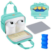 PIIOSER breastmilk cooler bag front pouches hold wearable pumps securely.
