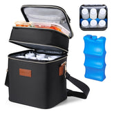 PIIOSER breastmilk cooler bag front view showing portable design for on-the-go feeding.
