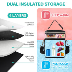 PIIOSER breastmilk cooler bag interior with compartments keeps bottles organized and fresh.