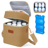 PIIOSER bag with bottom cooler compartment keeps six bottles cool for on the go feeding