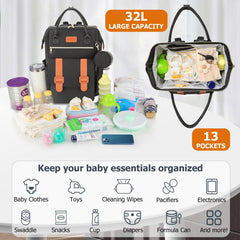 PIIOSER diaper bag tote offers 32 L interior for feeding and changing essentials