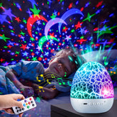 PIKOY Nursery Night Light with Sounds projects a calming starry scene for bedtime