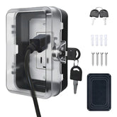 PILISPARK outlet lock box close-up showing rugged ABS shell for child safety at home.