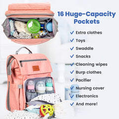 PILLANI diaper bag waterproof Oxford fabric keeps contents dry on trips