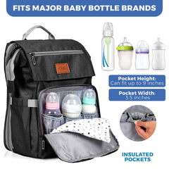 PILLANI diaper bag backpack with stroller buckles for hands-free travel