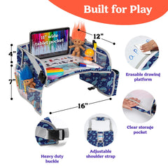PILLANI erasable drawing platform doubles as a meals tray during journeys.