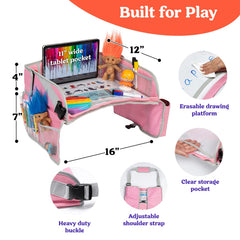 PILLANI erasable drawing platform doubles as a meal tray.
