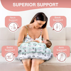 PILLANI pillow filling is adjustable to customize nursing height.