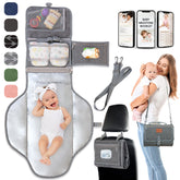 Pillani portable changing pad folded into clutch for on-the-go changes.