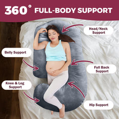 PILLANI wrap-around pregnancy pillow cradles the body for comfortable rest