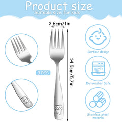 Pimoys toddler forks and spoons with ergonomic handles for tiny hands.