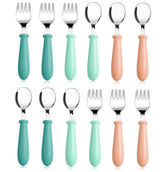Pimoys toddler utensils 12-piece set with spoons and forks for daily self-feeding