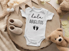 Pineapple Pancake Kids Hola Abuelitos bodysuit snap closure—easy dressing for babies.