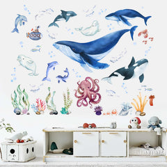 PinkEleph Under The Sea shark decal adds coastal vibe to nurseries or playrooms.