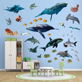 PinkEleph Under The Sea whale sticker adds playful ocean charm to a nursery wall