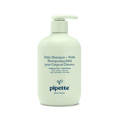 Pipette baby shampoo bottle pour for easy bath time preparation.
