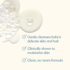 Pipette Vanilla Ylang Ylang baby shampoo being gently lathered