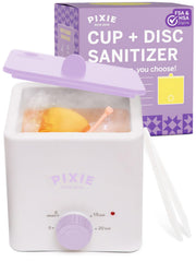 Pixie Cup boiler sterilizer front view showing compact design for quick sanitizing
