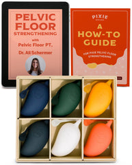 Pixie Cup pelvic floor weights set shown for progressive strengthening and safe home use.