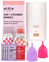 Pixie Cup sterilizer steamer demonstrates fast, compact cleaning.