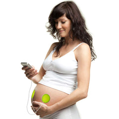 Pixie Tunes baby bump headphones green front view for prenatal bonding and music