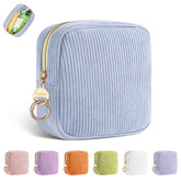Playexen corduroy period bag blue front view showing discreet storage