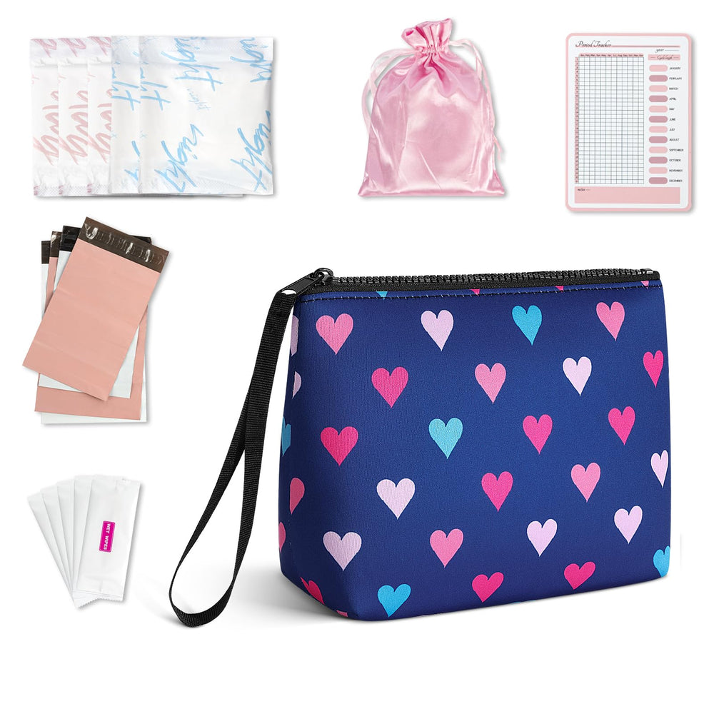 Playexen first period kit neoprene pouch for organizing essentials on the go